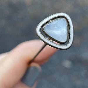 Antique Vintage Glass Enamel Topped Hatpin Art Deco Edwardian Hat Pin
