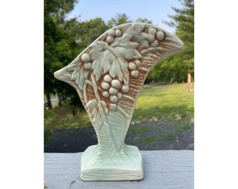 Retro McCoy Art Pottery Grapes 1930s 1940's Vase Vintage Deco Modern
