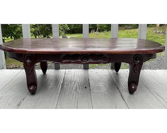 Antique - Vintage Chinese Low Table Kang Wooden Hand Carved Asian Decor