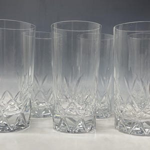 Set of 6 Lenox Capella Cut Crystal Tumbler Drinkware Glasses 5 5/8&quot; H.