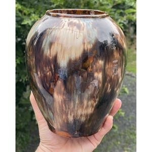 Antik - Vintage 1930er Jahre Brush McCoy Pottery Brown & Green Onyx # 050 Kunstvase
