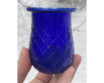 Antique 19th C. Victorian Cobalt Blue Glass Christmas Fairy Illumination Light