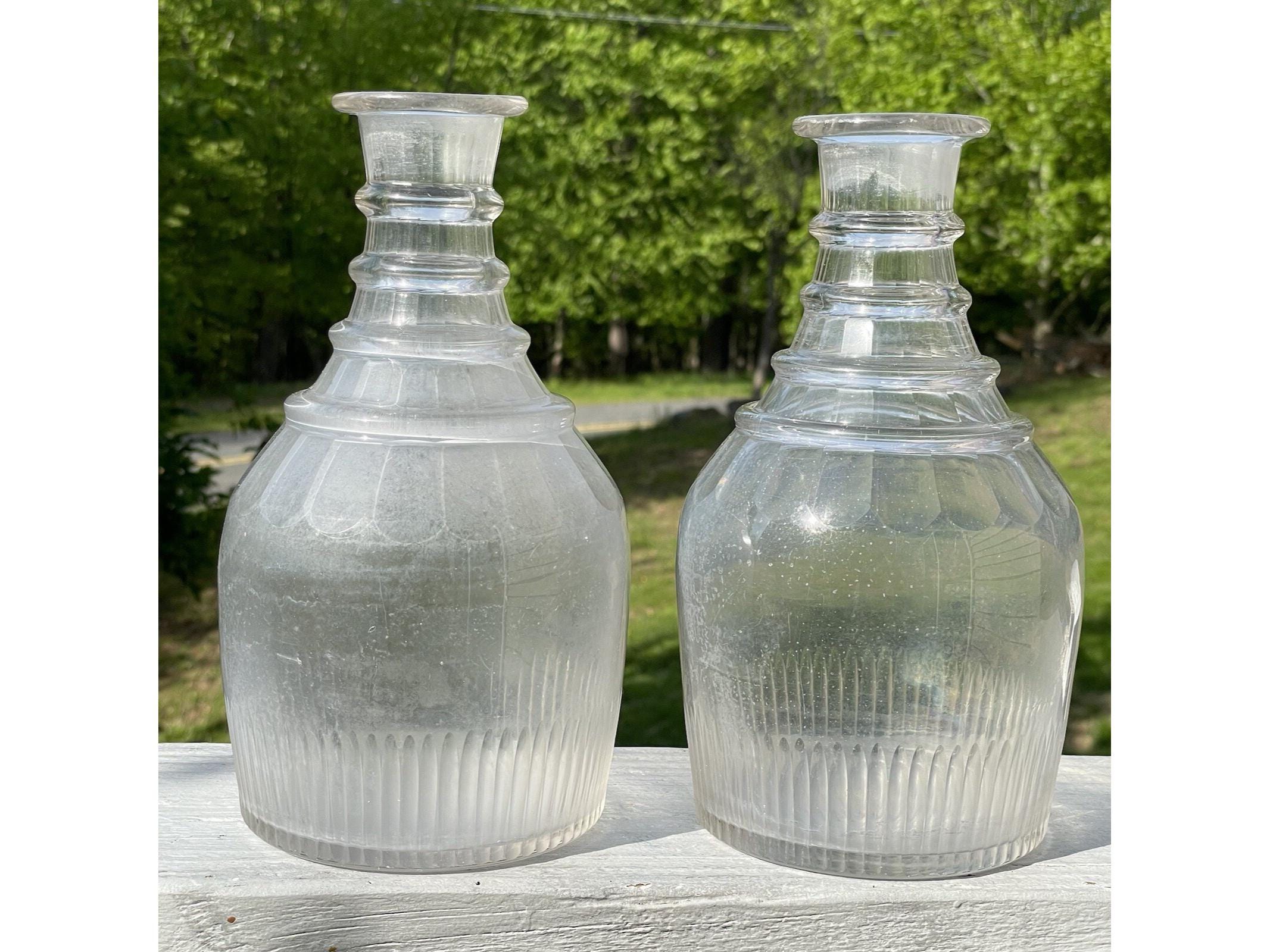 アンティーク4リンググラス ジョージアン - ビクトリア朝のデキャンタ