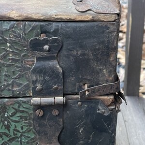 Antique 19th C. Victorian Dome Topped Tooled Leather Steamer Trunk ...