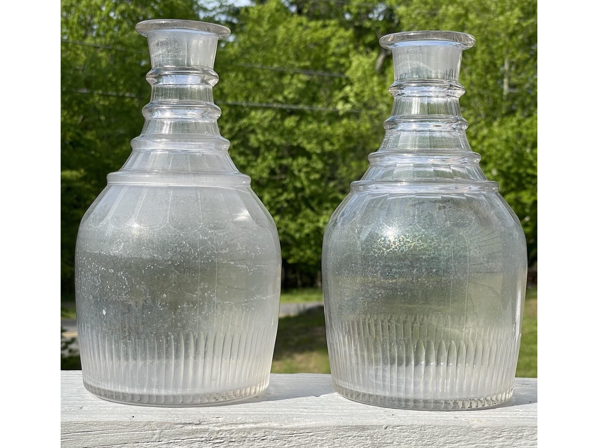 アンティーク4リンググラス ジョージアン - ビクトリア朝のデキャンタ