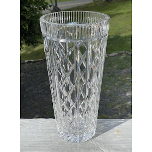 Rare & LARGE 12&quot; Waterford &quot;Killeen&quot; Vase Irish Clear Cut Crystal Centerpiece