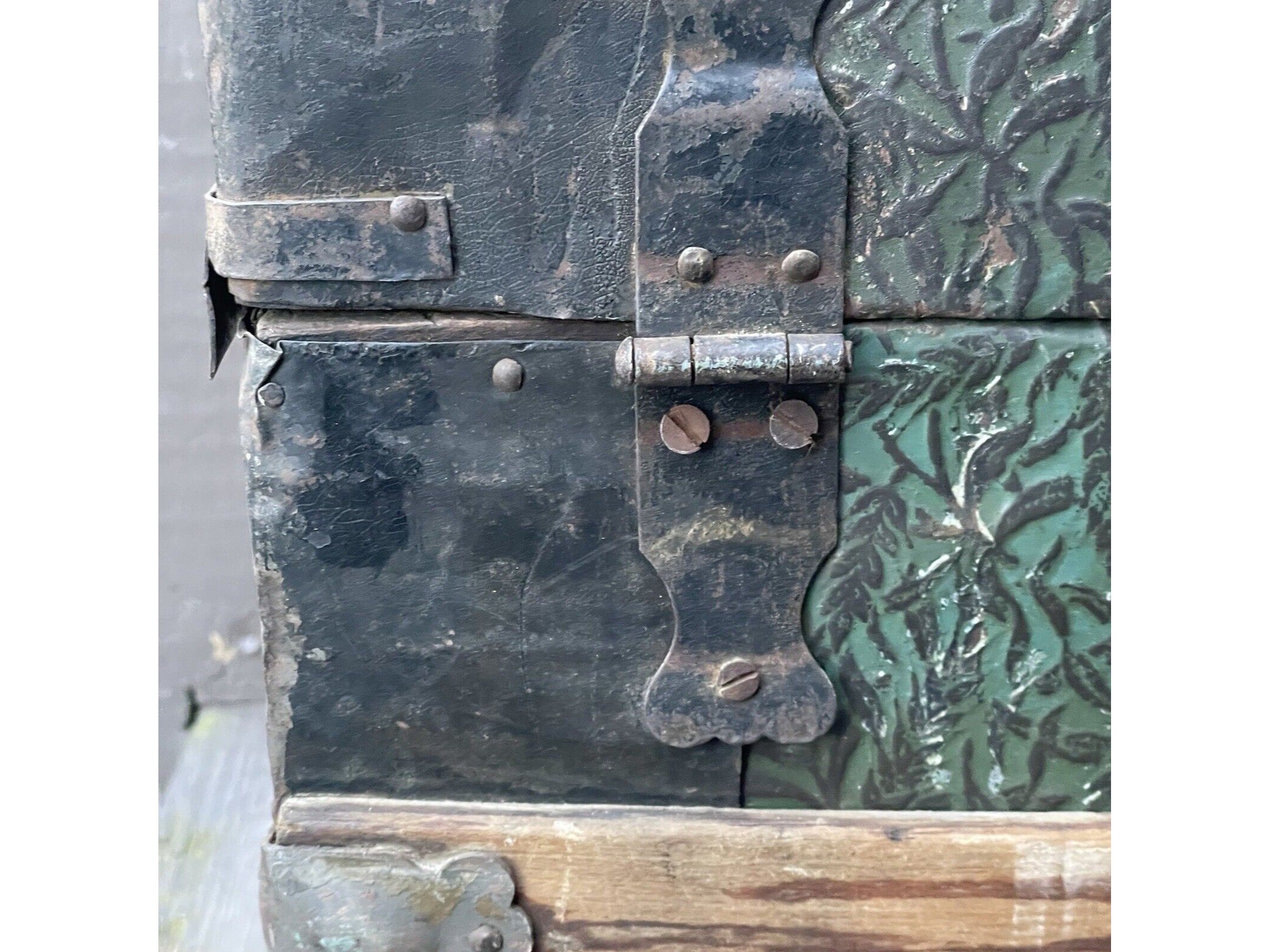 Antique 19th C. Victorian Dome Topped Tooled Leather Steamer Trunk ...