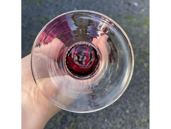 8-7/8 アンティーク ヴィンテージ 20 世紀 クランベリー & クリア