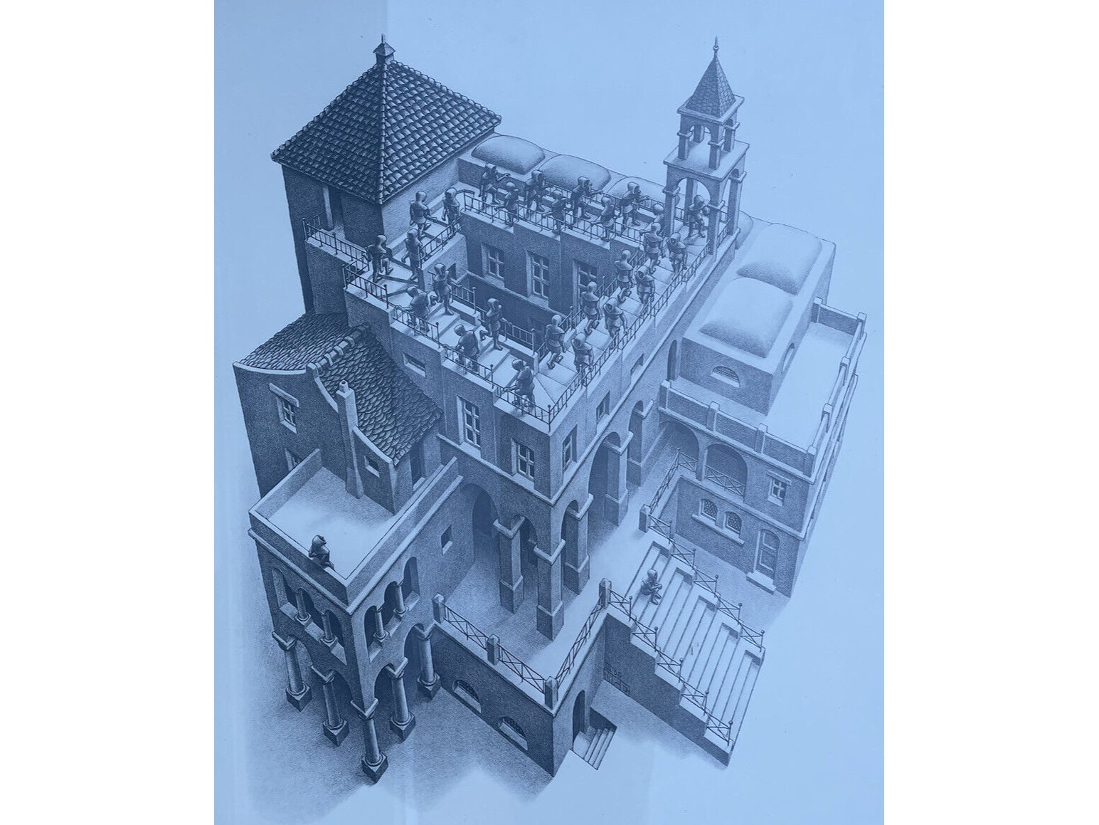 Rare Mid-century Mc Escher Impossible Penrose Paradox Ascending