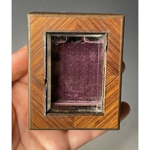 Antique 19th C. Napoleon III French Wood Glass Pocket Watch Jewelry Box Casket