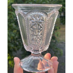 Antique EAPG Pressed Glass Sugar Spooner Footed Dish Compote 19th C. Victorian