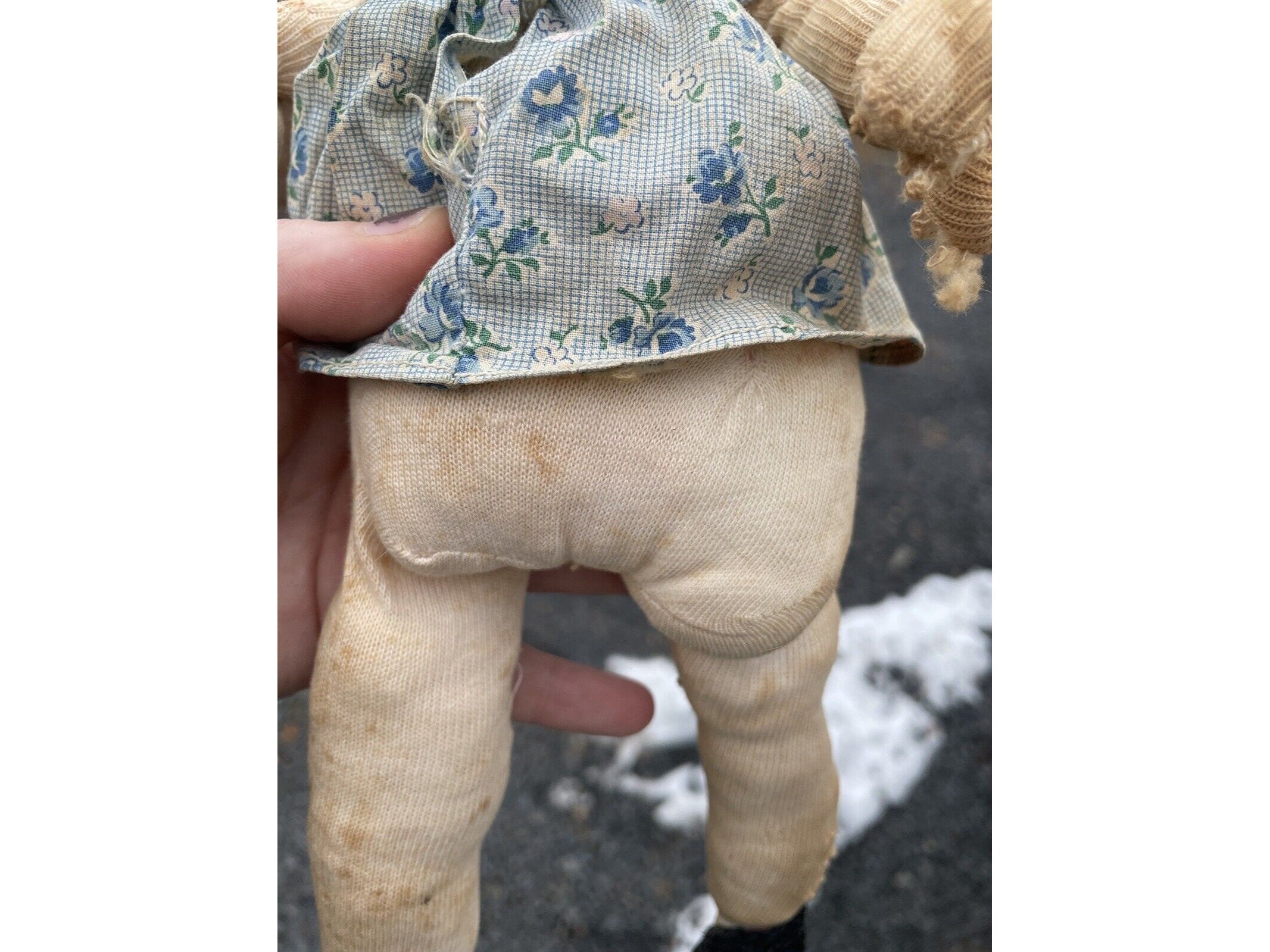Antique Handmade Ragdoll Embroidered Face 20th C. Vintage Doll Rag Doll ...