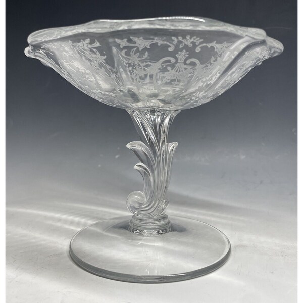 Antique - Vintage Early 20th C. Fostoria Navarre Glass Compote Footed Dish