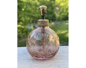 Vintage Atomizer Round Red Perfume With Art Deco Square Spray