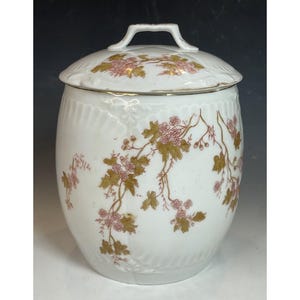 Antique Victorian Porcelain Carlsbad Austrian Biscuit Cookie Jar Marx Gutherz