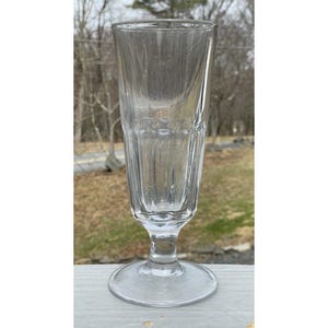 8.75&quot; Antique 19th C. Flint Glass EAPG Footed Ale Victorian Bar Decor Paneled