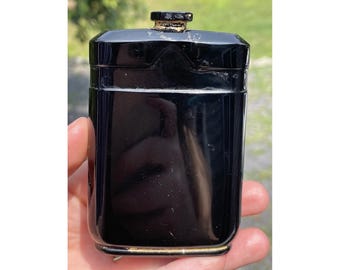 Frasco de perfume antiguo de cristal amatista estilo Art Déco, principios del siglo XX.