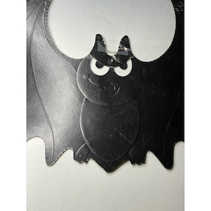 Vintage 20th C. Black Embossed Die Cut Black Halloween Bat Decor