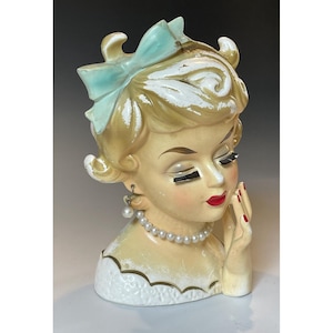 Mid-Century Rubens Planter Head 489 Japanese Mid-Century Vintage Pearl Ceramic