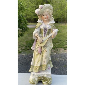 Antique Victorian Large Bisque Porcelain Woman Porzellanfabrik Unger Schneider