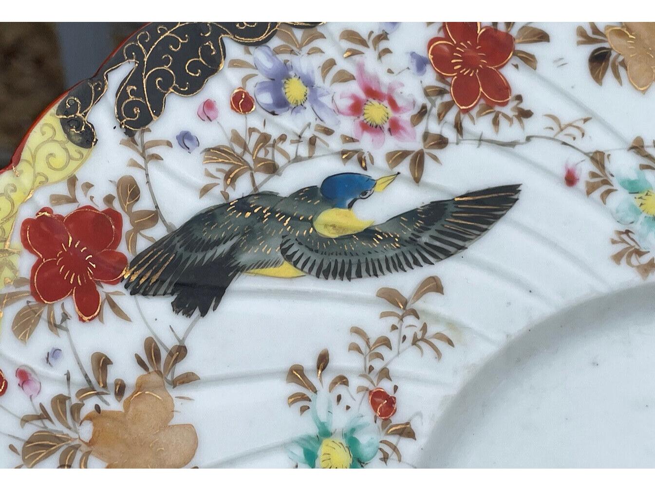 九谷 大皿 大型 12 インチ アンティーク 明治時代 九谷焼 渦巻き 多色皿 - Etsy 日本