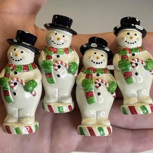 Lot of 4 Longaberger Baskets Snowman Bluster Knob Handle Finial Seasonal Winter