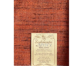 Muestra de sedas Scalamandre de tafetán Calcutta de seda 100 % mandarina de estilo moderno de mediados de siglo