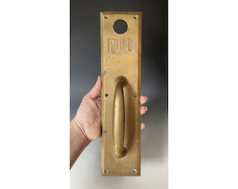 Tirador de puerta Sargent de latón fundido antiguo, herrajes arquitectónicos, acento Art Déco