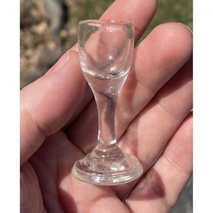 Antique Hand Blown Glass Doll&#39;s Wine Cup Goblet 20th C. Miniature