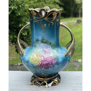 Antique Germany Prussian Porcelain Saxe Altenburg Vase Victorian Urn Missing Lid