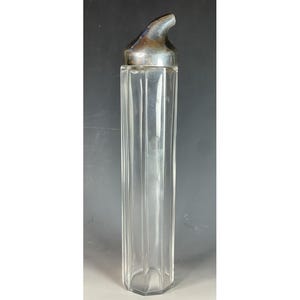 Antique Faceted Glass Pour Bottle Vanity Jar 19th - Early 20th C. Victorian