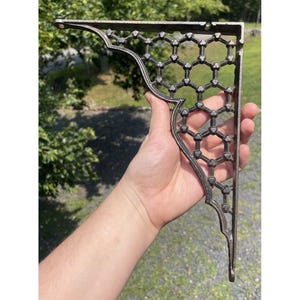 Antique Victorian Cast Iron Corner Bracket Architectural Salvage Garden Corbel