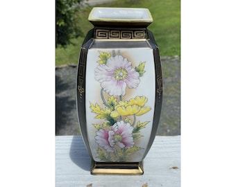 Meiji japonés antiguo - Taisho Nippon Jarrón Porcelana Antiguo Art Déco Nouveau