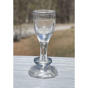 Antique Hand Blown Glass Doll&#39;s Wine Cup Goblet 20th C. Miniature Georgian Style