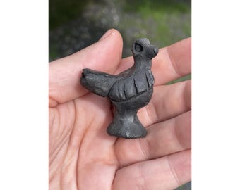 Vintage Barro Oaxaca volkskunst zwart aardewerk figuratief vogelfluitje Mexicaanse beeltenis