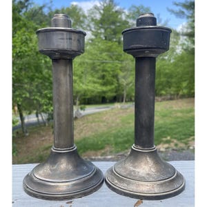 Pair of Art Deco - Mid Century Italy Silverplated Spring Loaded Candlesticks