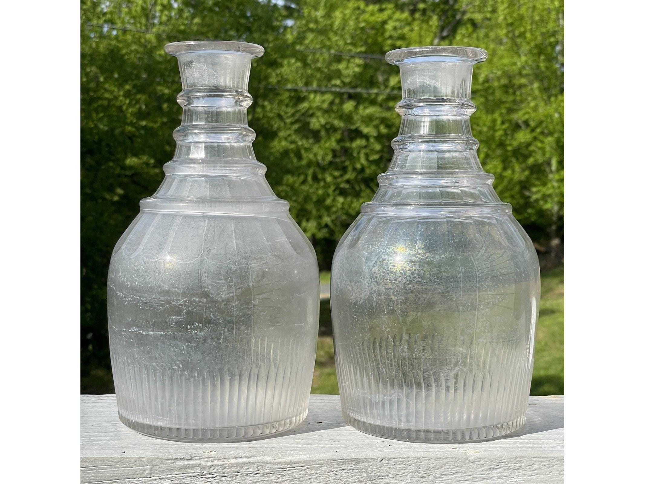 アンティーク4リンググラス ジョージアン - ビクトリア朝のデキャンタ