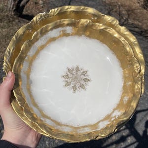 Pair of Antique Limoges LSS Porcelain Gold Medallion L. Strauss & Sons Bowls