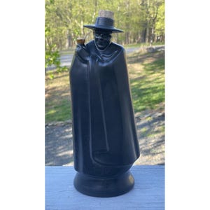 Mid-Century Black Ceramic Wedgwood Sandeman Decanter Prince Wales England  RETRO