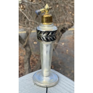 Antique - Vintage Art Deco Mercury Glass Perfume Bottle Atomizer Czechoslovakia