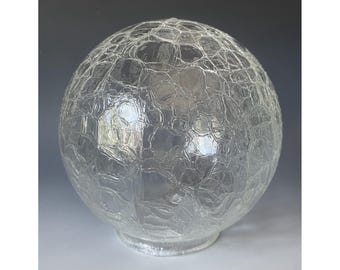 3-1/4" Fitter Vintage Klar Crackle Glas Kugel Lampenschirm Retro Mid-Century
