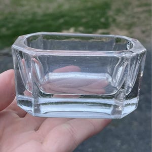 Antique Pressed Flint Glass Master Salt Victorian - Edwardian Deco Table 19th