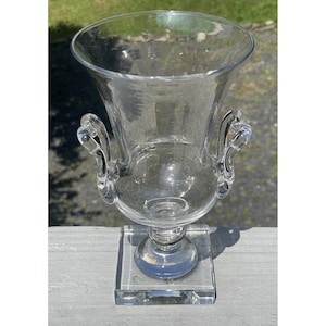 20th C. Steuben Clear Glass Campagna Form Urn Vase Mid-Century Vintage Art