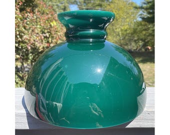Antique - Vintage Early 20th C. Cased Emerald Green Glass Lamp Shade