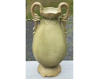 12,25" antigo Art Nouveau Josef Strnact estilo cerâmica vaso pêssego era vitoriana