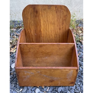 Antique / Vintage Retro Art Deco Wooden Magazine Holder / Rack English