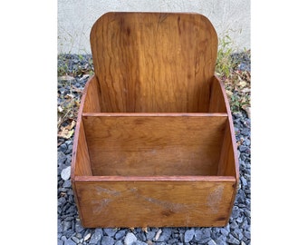 Antique / Vintage Retro Art Deco Wooden Magazine Holder / Rack English