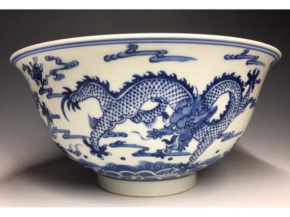 【 清朝歴代皇帝図茶碗 】 白磁粉彩色絵 道光年製銘 中華古玩 蔵出 中国清朝 皇帝 康熙帝 1662-1722 青白龍椀 - Etsy 日本