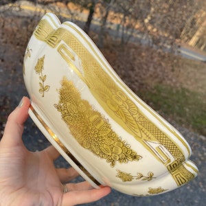 Vintage 20th C. Japanese Porcelain &#39;LJ&#39; 9.5&quot; X 9.75&quot; Bowl Dish Decorated