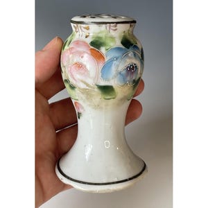 Antique Art Deco 1930&#39;s Porcelain Hatpin Holder Japanese Hand Painted & Enameled